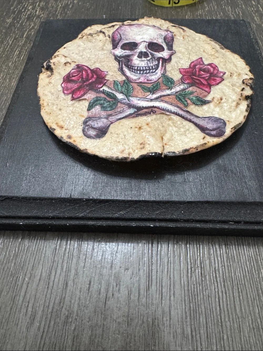 Skull & Rosebones Wall Art - Black Plaque